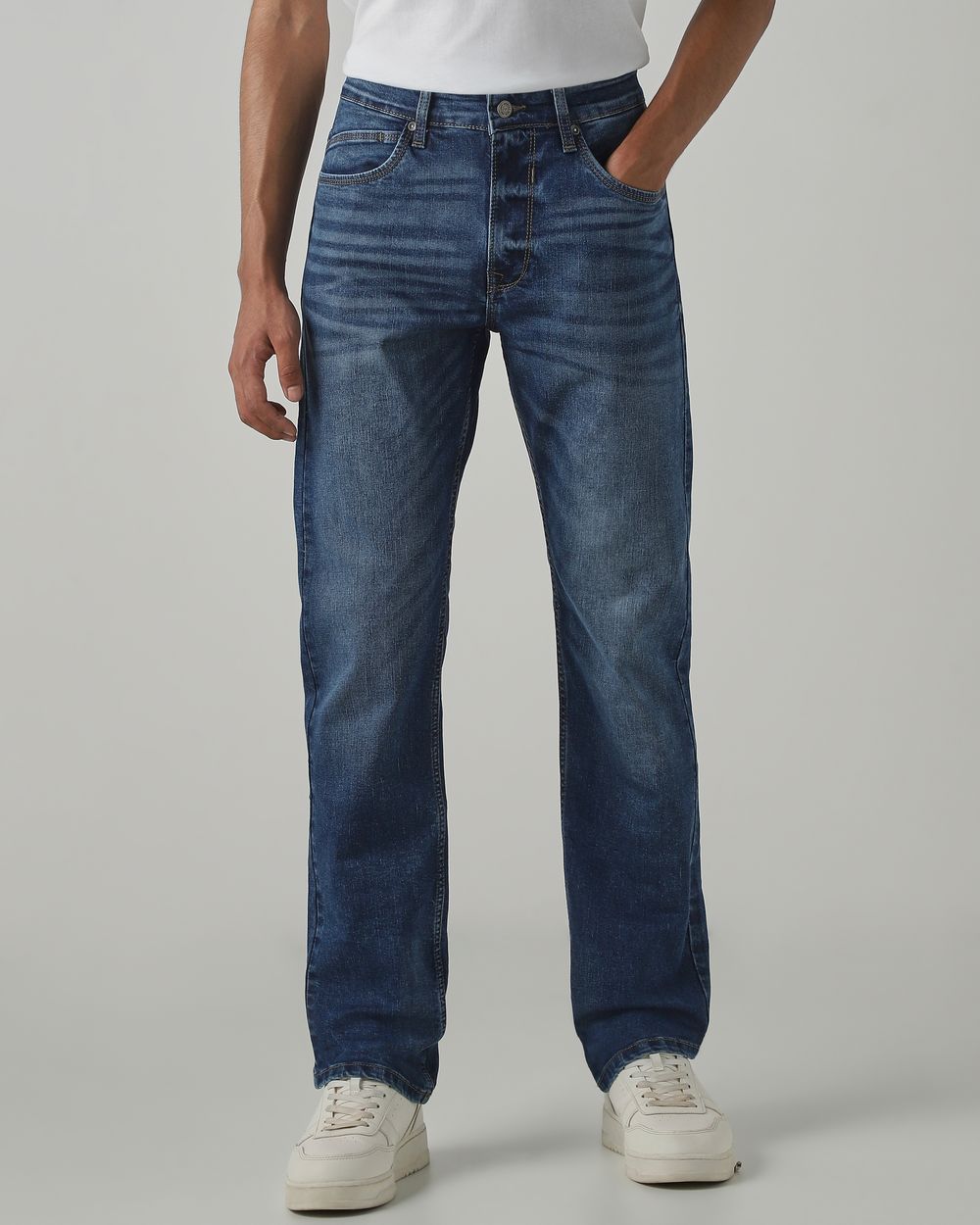 Blue Black Relaxed Straight Fit Original Stretch