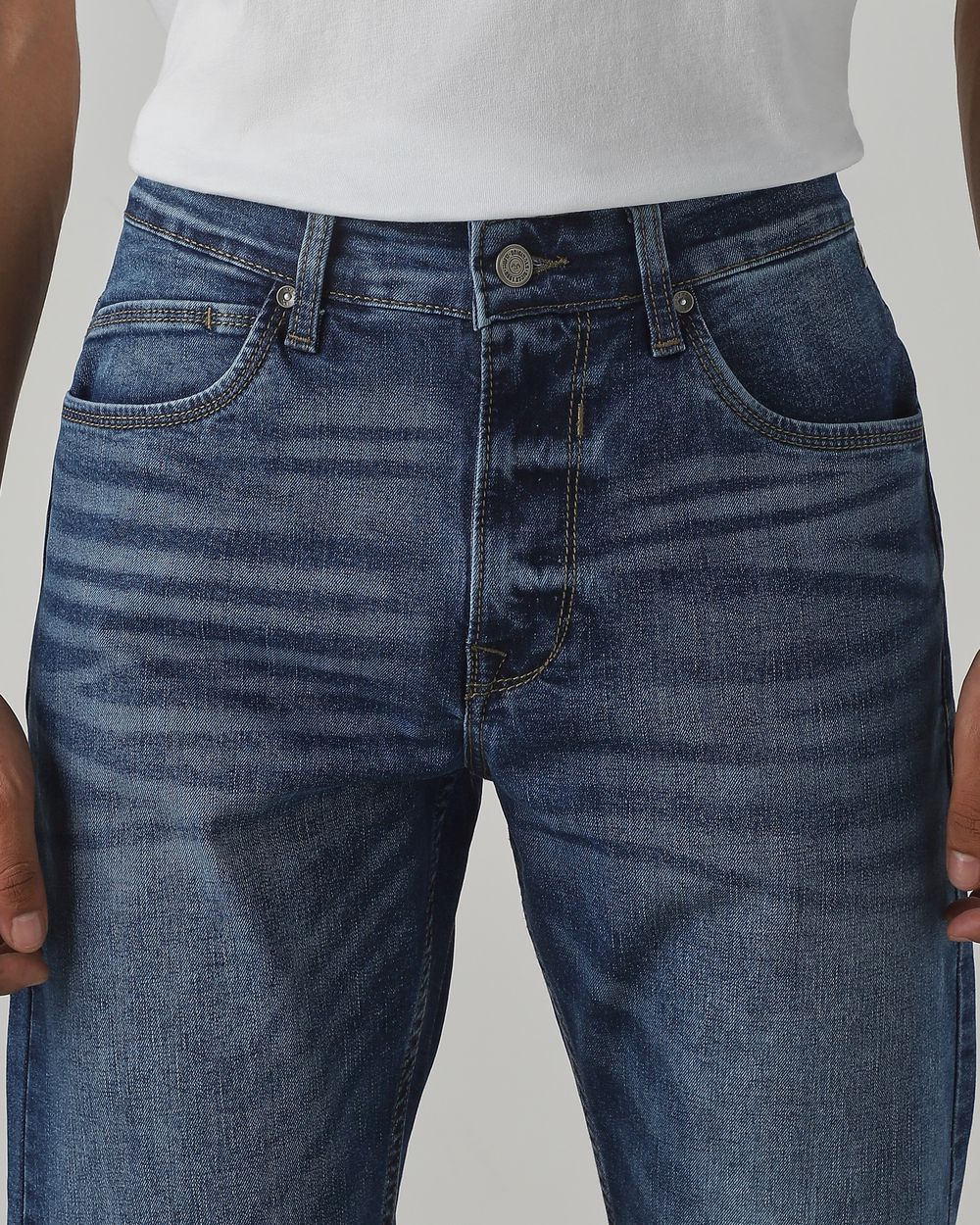 Blue Black Relaxed Straight Fit Original Stretch