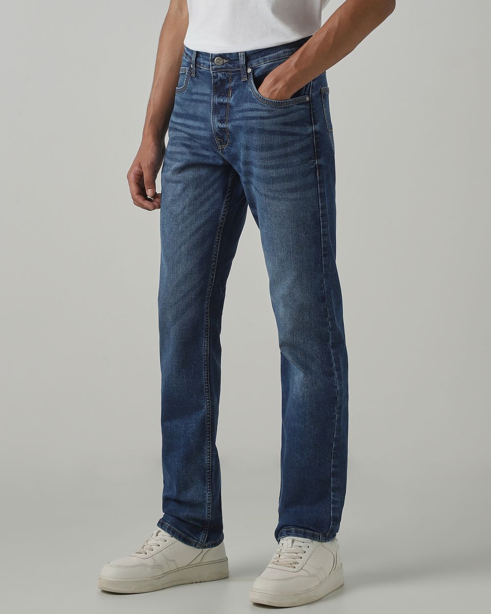 Blue Black Relaxed Straight Fit Original Stretch