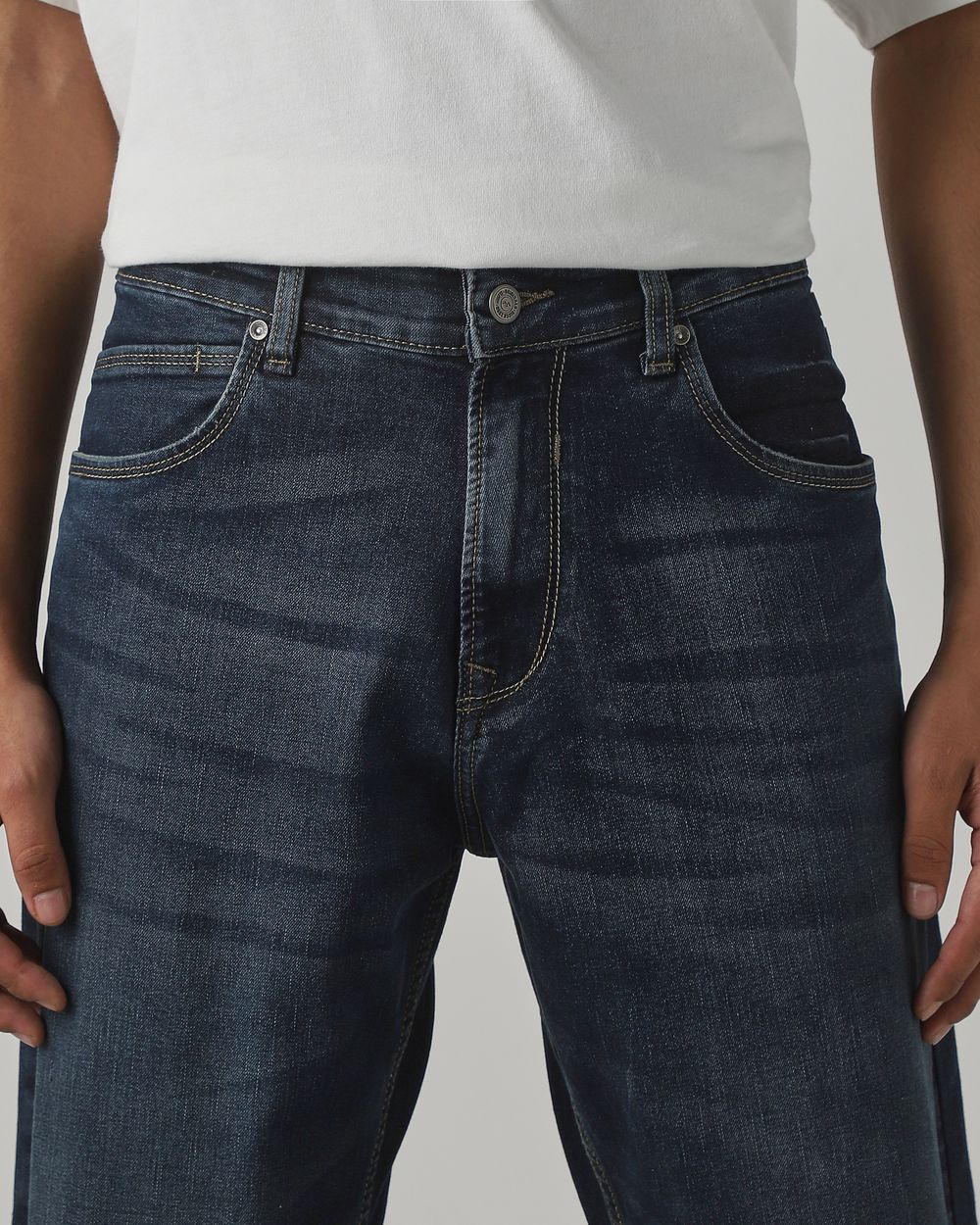 Blue Grey Loose Straight Fit Original Stretch