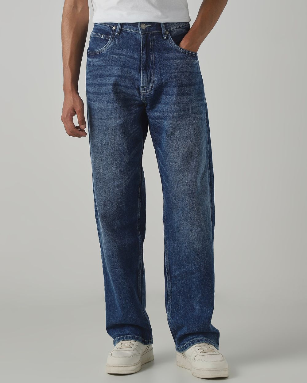 Deep Indigo Blue Ultra Loose Fit Original Stretch
