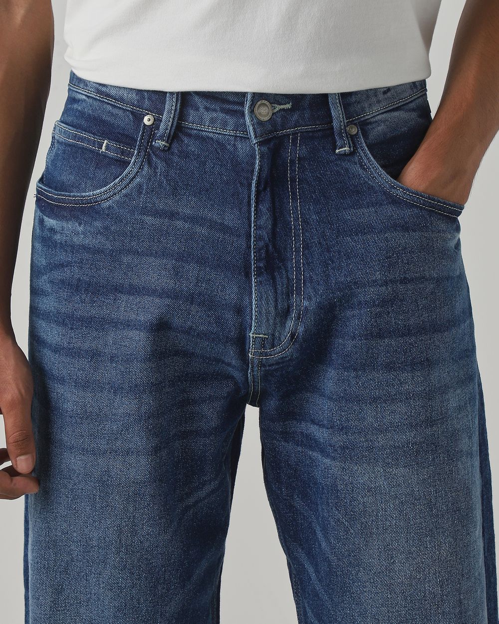 Deep Indigo Blue Ultra Loose Fit Original Stretch