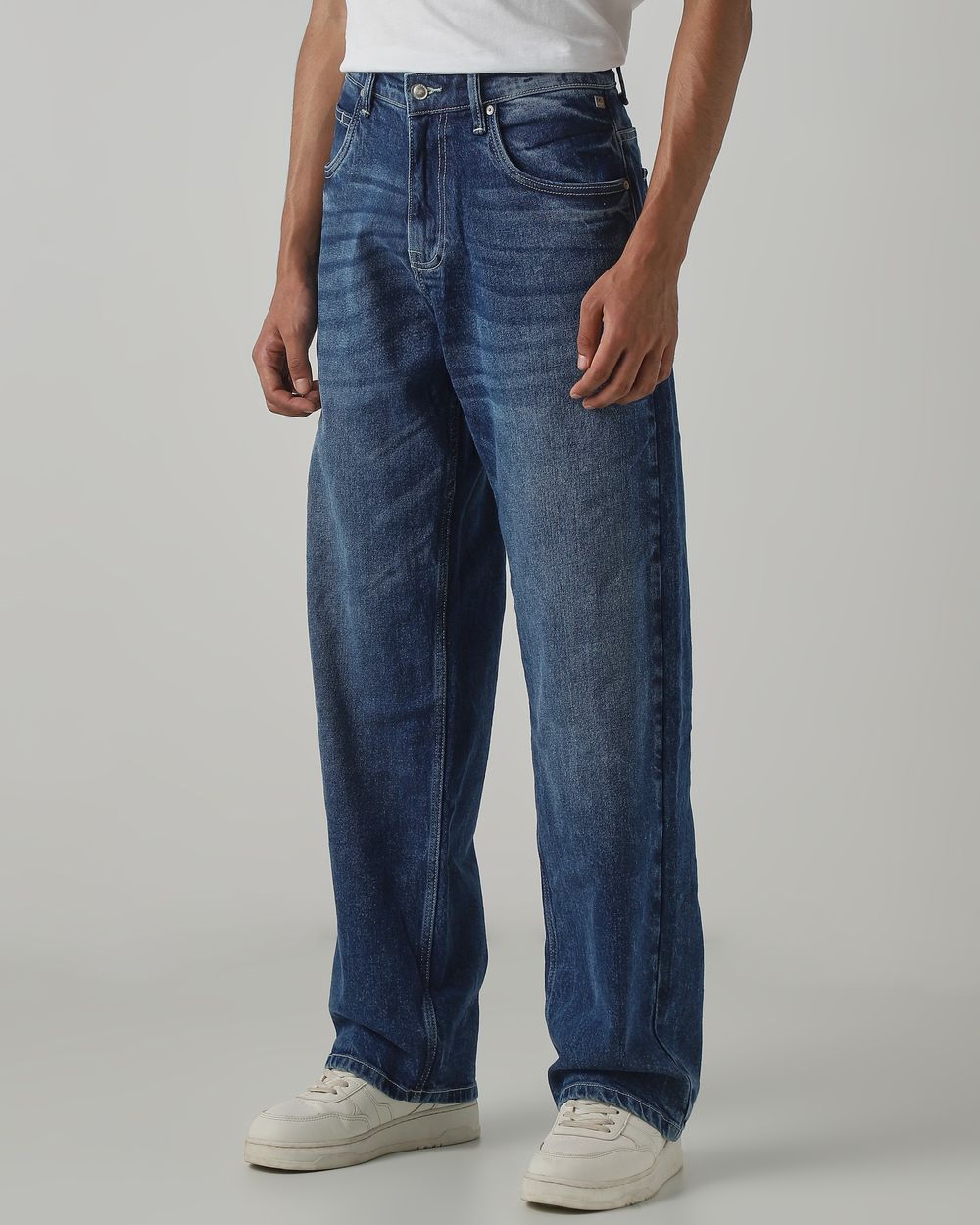 Deep Indigo Blue Ultra Loose Fit Original Stretch