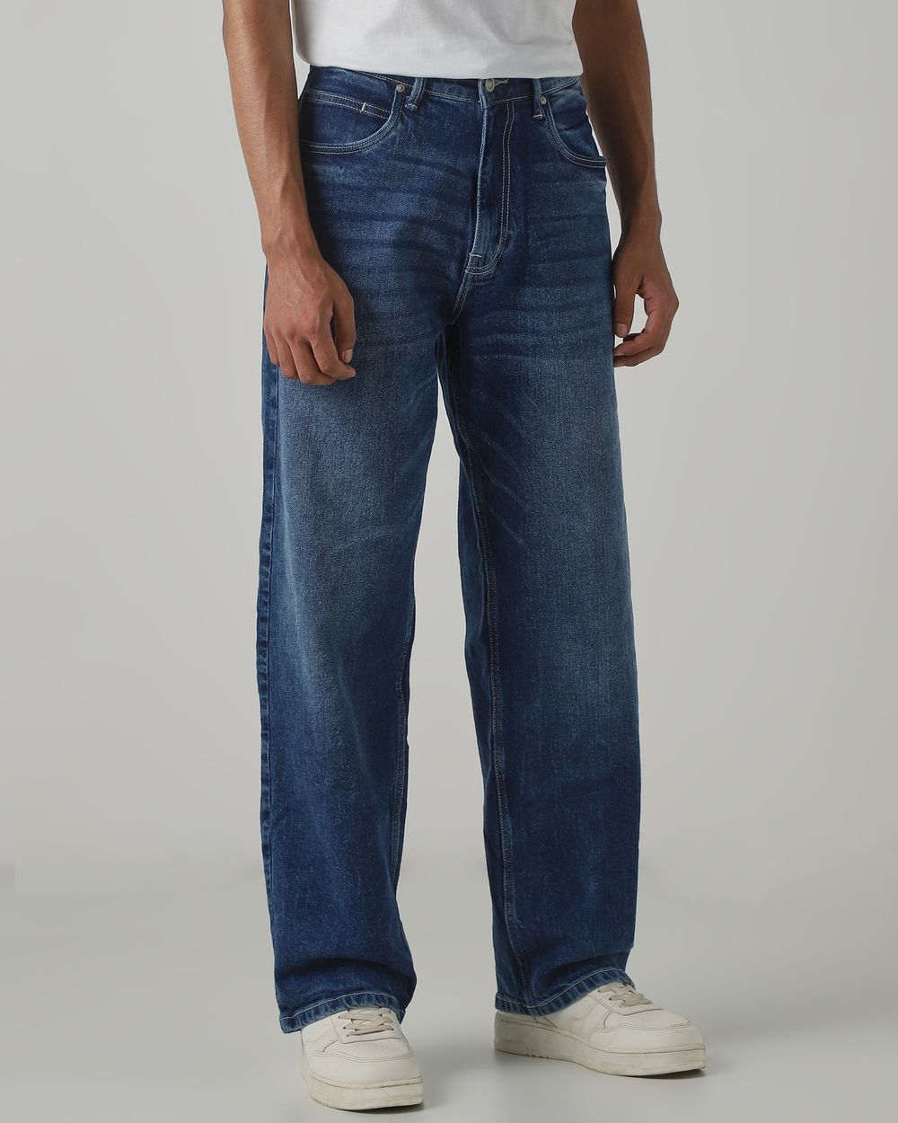 Deep Indigo Blue Ultra Loose Fit Original Stretch