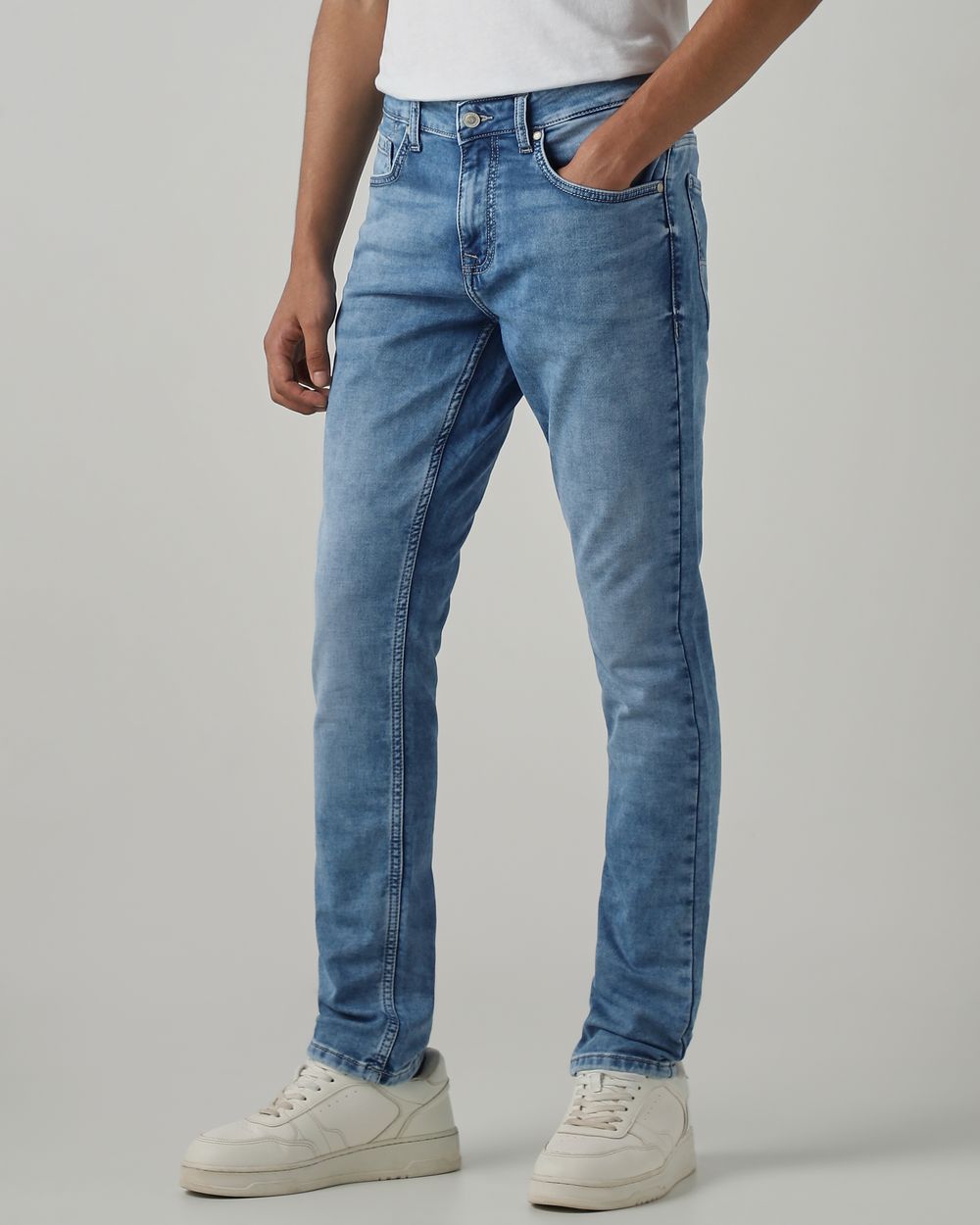 Light Blue Skinny Fit Denim Deluxe Stretch