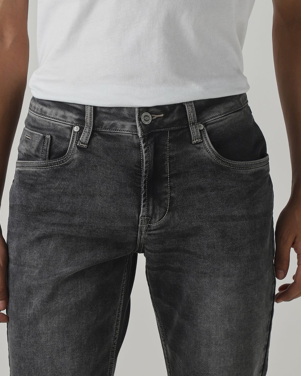 Grey Super Slim Fit Denim Deluxe Stretch