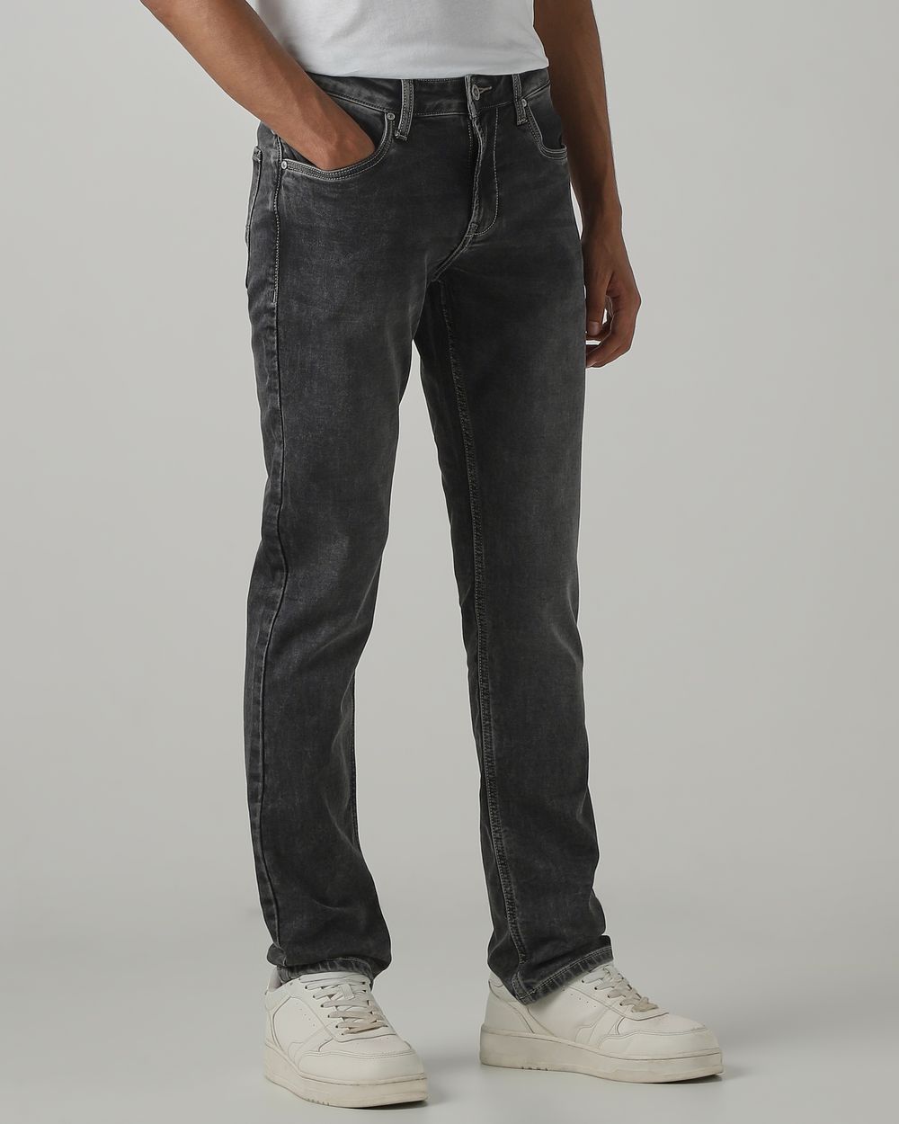 Grey Super Slim Fit Denim Deluxe Stretch