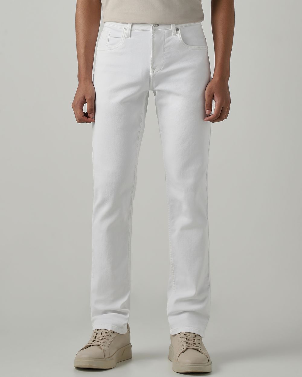 White Super Slim Fit Denim Deluxe Stretch