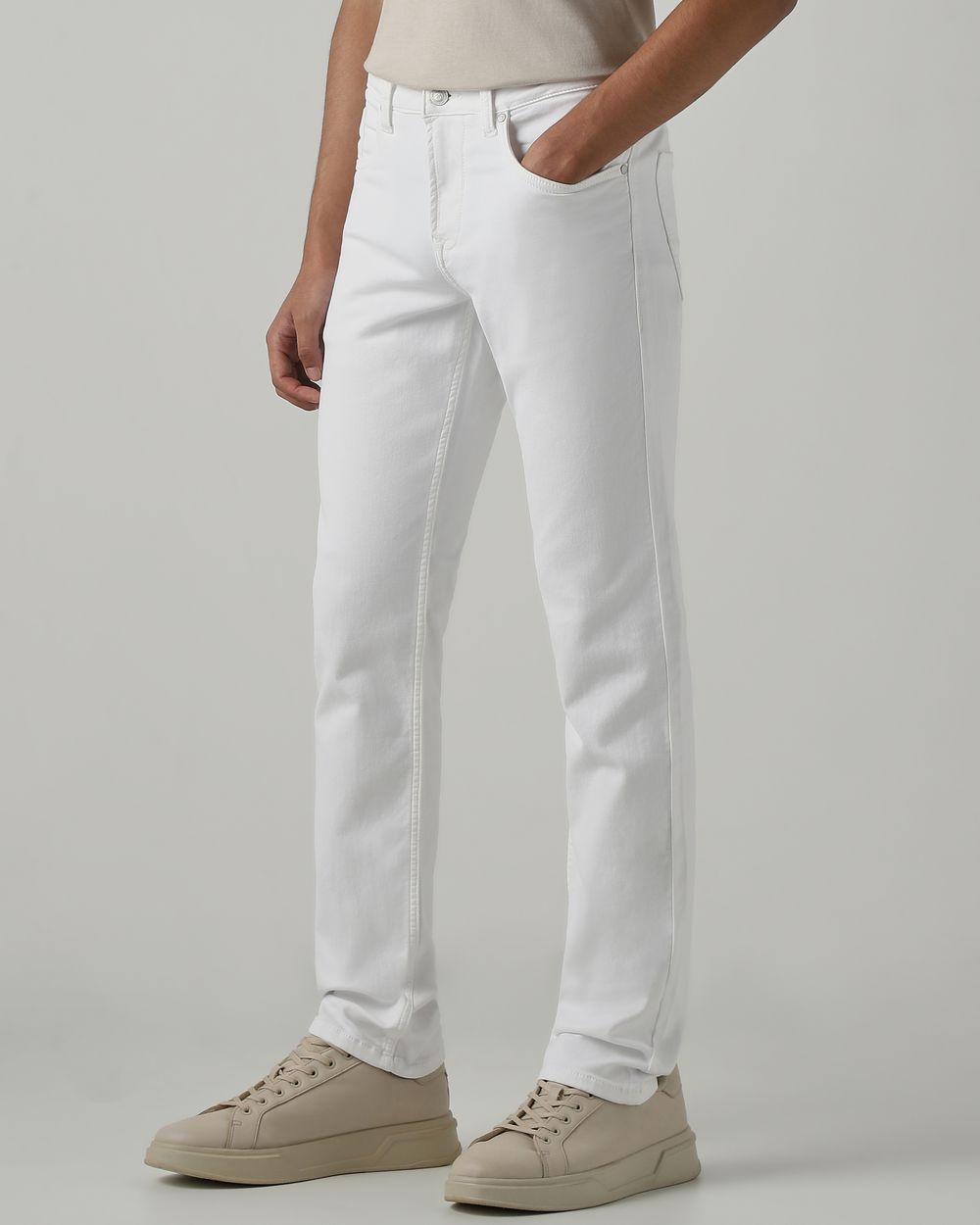 White Super Slim Fit Denim Deluxe Stretch