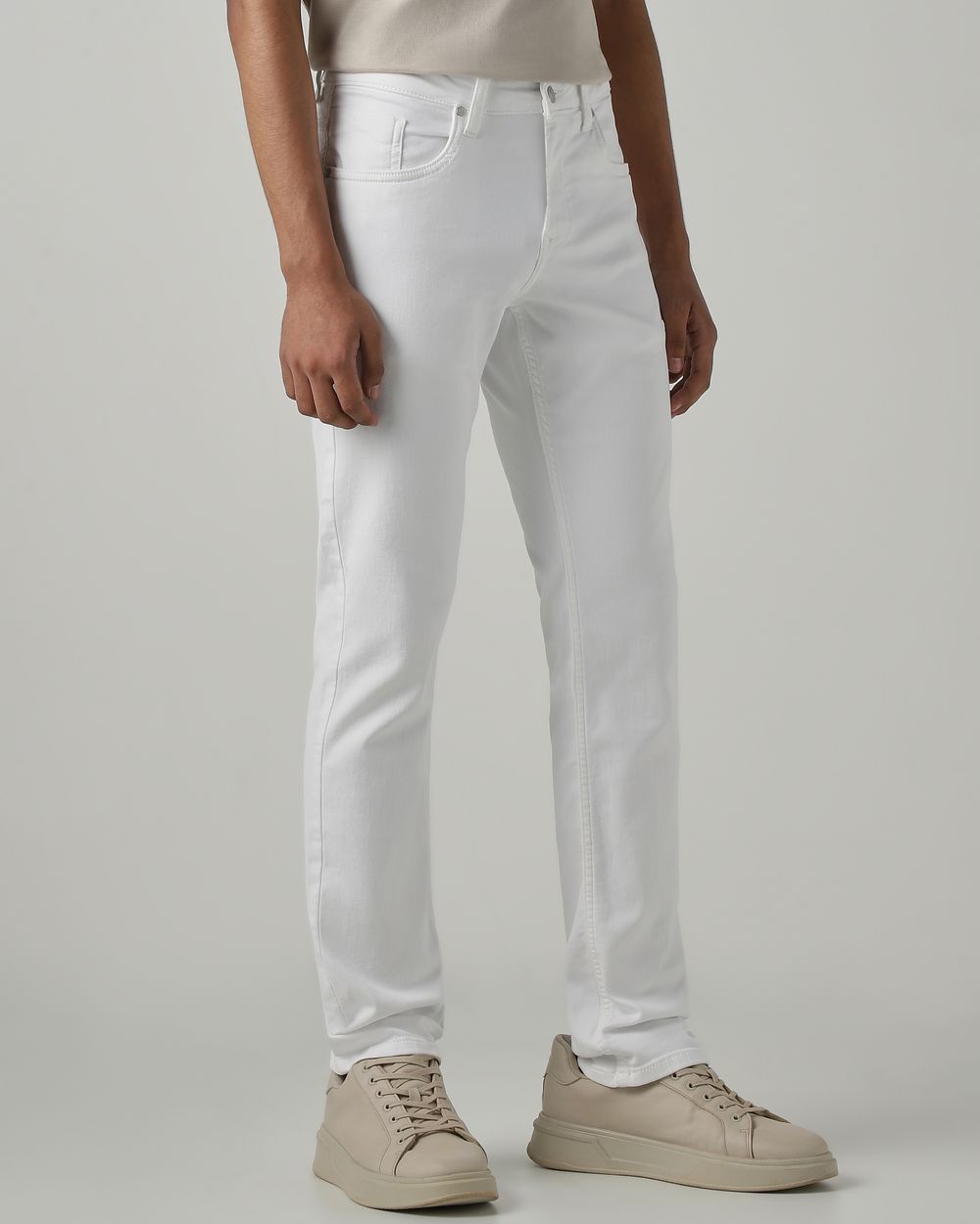 White Super Slim Fit Denim Deluxe Stretch