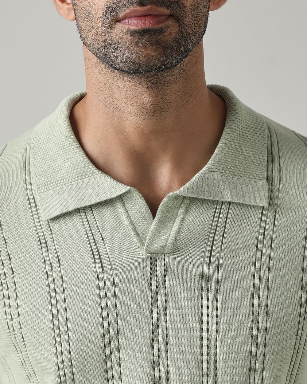 Sage Textured Slim Fit Flatknit