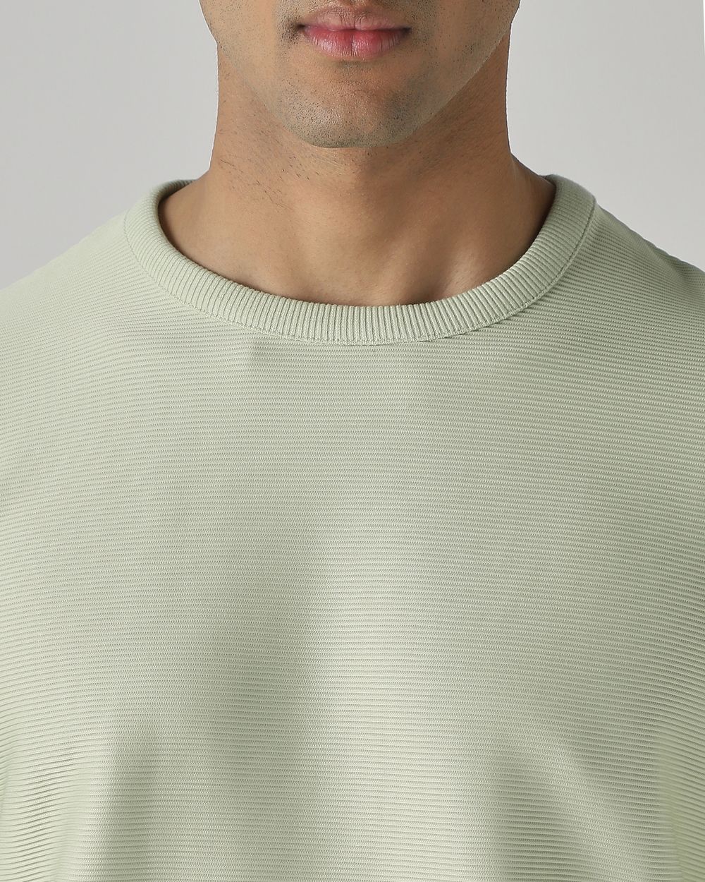 Sage Textured Plain T-Shirt