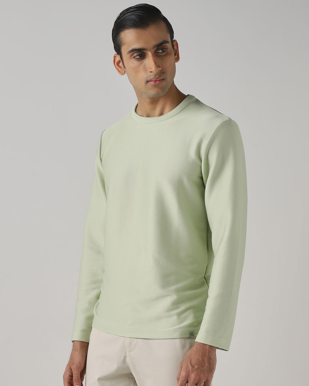Sage Textured Plain T-Shirt