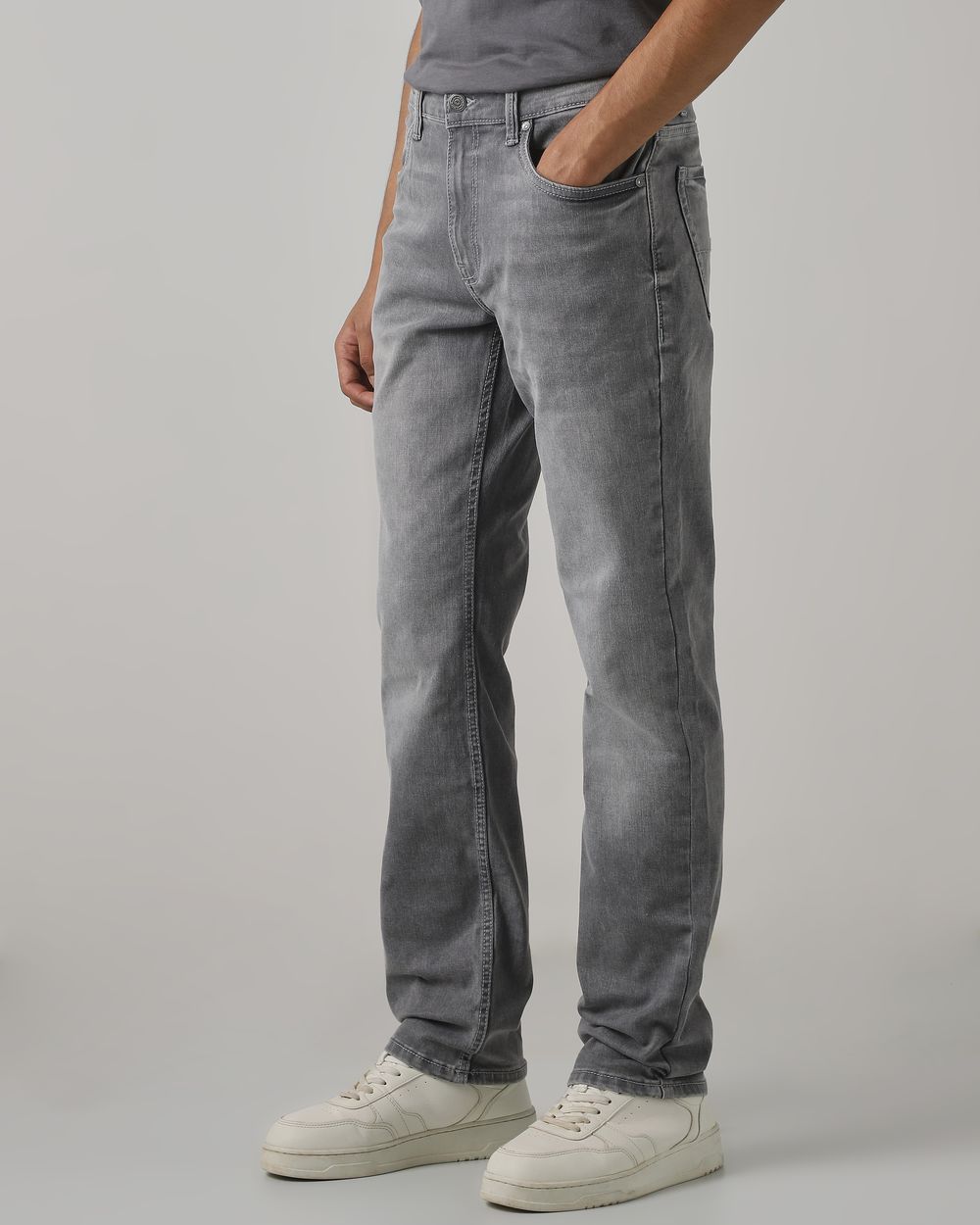 Grey Straight Fit Original Stretch