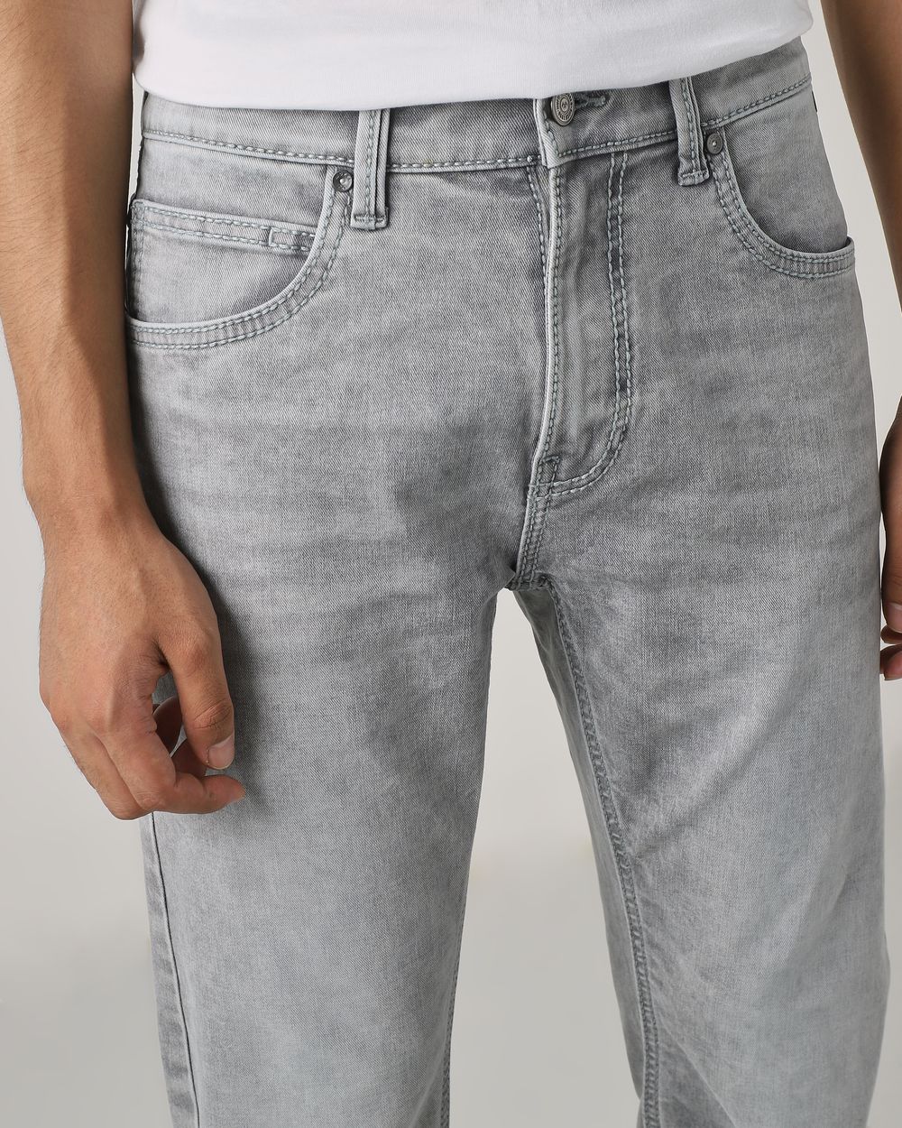Light Grey Relaxed Straight Fit Original Stretch