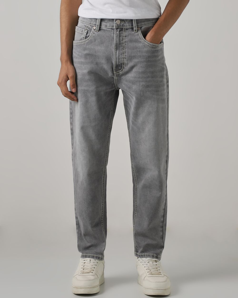 Light Grey Relaxed Ankle Fit Original Stretch