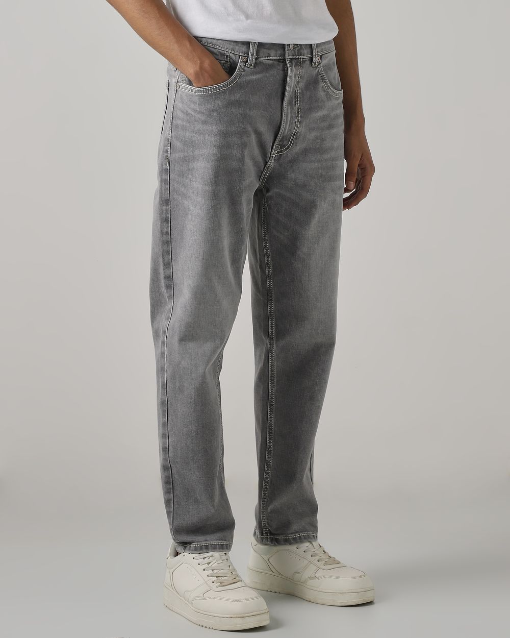 Light Grey Relaxed Ankle Fit Original Stretch