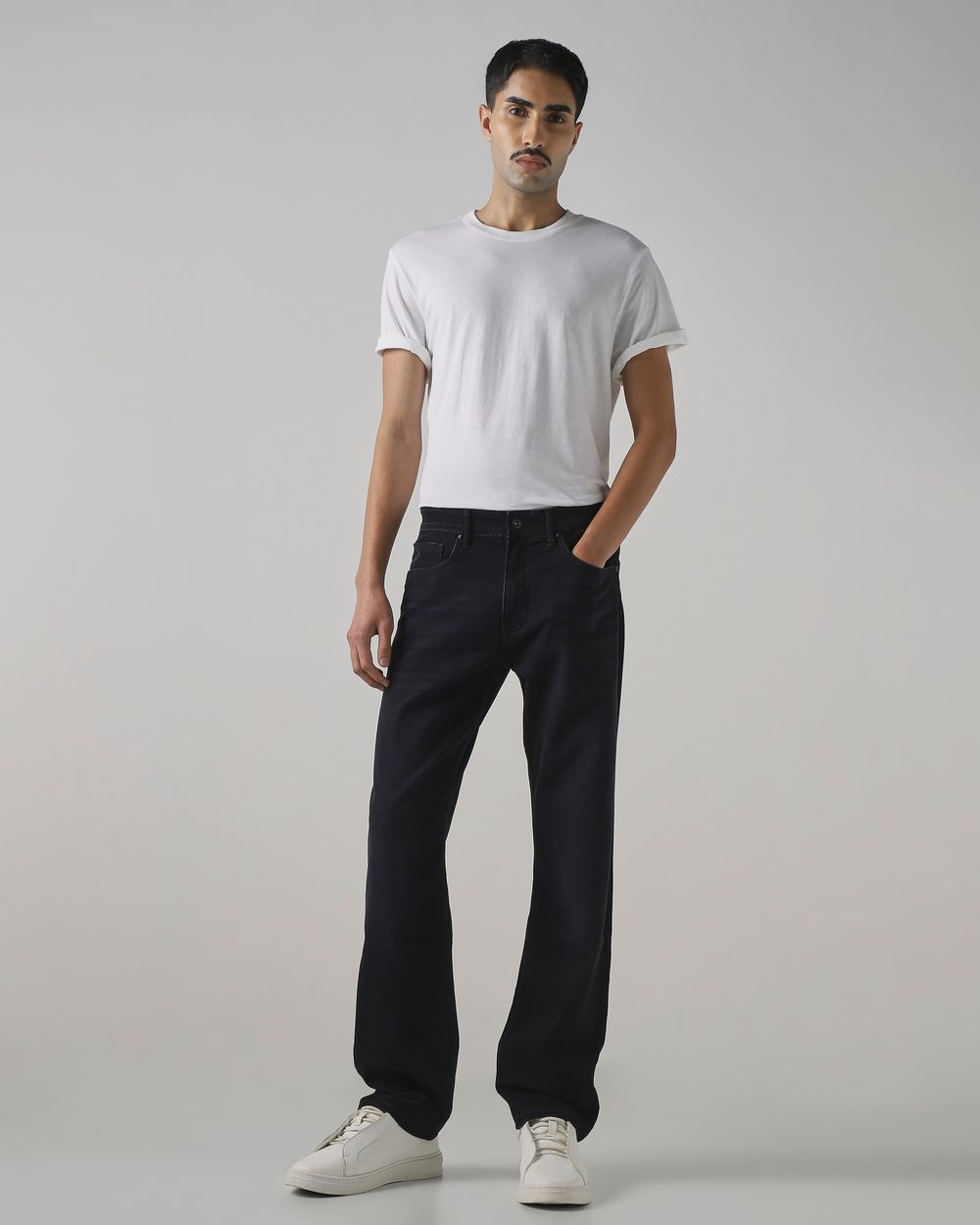 Black Loose Straight Fit Original Stretch