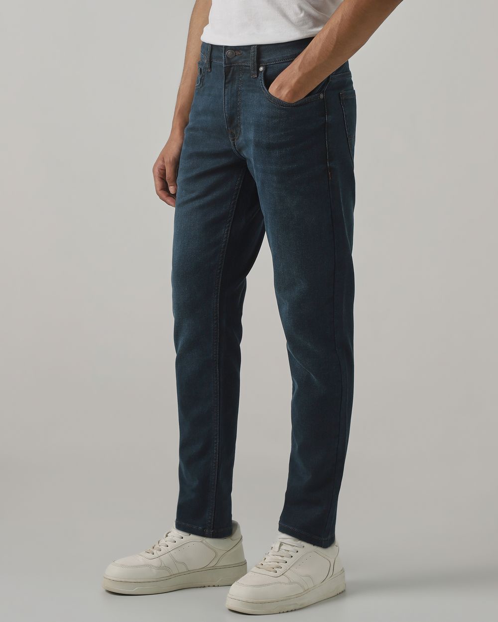 Blue Ankle Length Denim Deluxe Stretch
