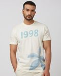 Off White Floral Print Slim Fit T-Shirt