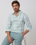 Aqua Printed Check Slim Fit Casual Shirt