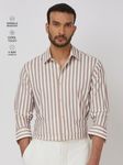Pink Candy Stripe Stretch Slim Fit Casual Shirt