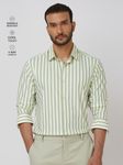 Light Green Candy Stripe Stretch Slim Fit Casual Shirt
