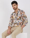 Multicolour Floral Print Slim Fit Casual Shirt