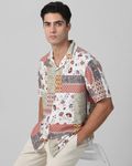 Multicolour Patchwork Print Relaxed Fit Casual Shirt