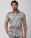 Multicolour Abstract Print Slim Fit Casual Shirt