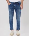 Mid Blue Ankle Length Denim Deluxe Stretch Jeans