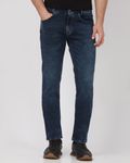 Blue Black Straight Fit Denim Deluxe Stretch Jeans