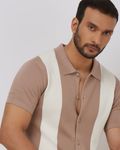 Pink Flatknit Slim Fit Polo T-Shirt