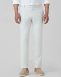 Light Grey Ankle Length Jersey Flat Front Pants