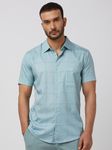 Sage Large Check Slim Fit Casual Shirt