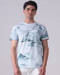 Light Blue Abstract Print T-Shirt