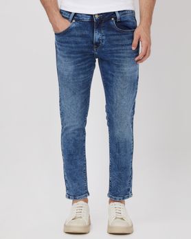 Mid Blue Ankle Length Denim Deluxe Stretch Jeans