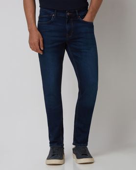 Dark Indigo Blue Skinny Fit Denim Deluxe Stretch Jeans