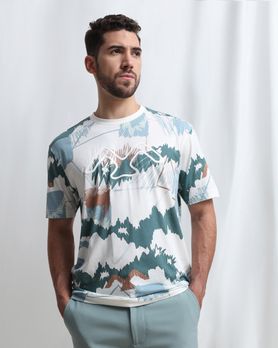 Off White Abstract Print T-Shirt