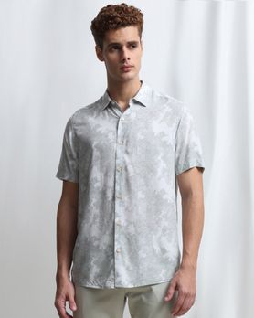 Sage Digital Print Viscose Slim Fit Casual Shirt