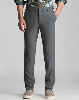 Olive Slim Fit Flat Front Pants