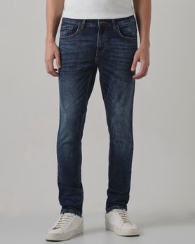 Dark Indigo Blue Skinny Fit Denim Deluxe Stretch