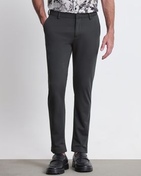 Charcoal Ankle Length Flat Front Pants