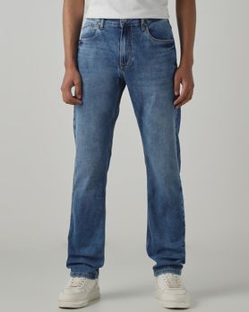 Mid Blue Relaxed Straight Fit Original Stretch