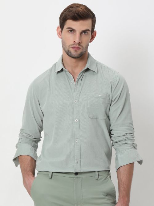 Light Green Corduroy Plain Shirt