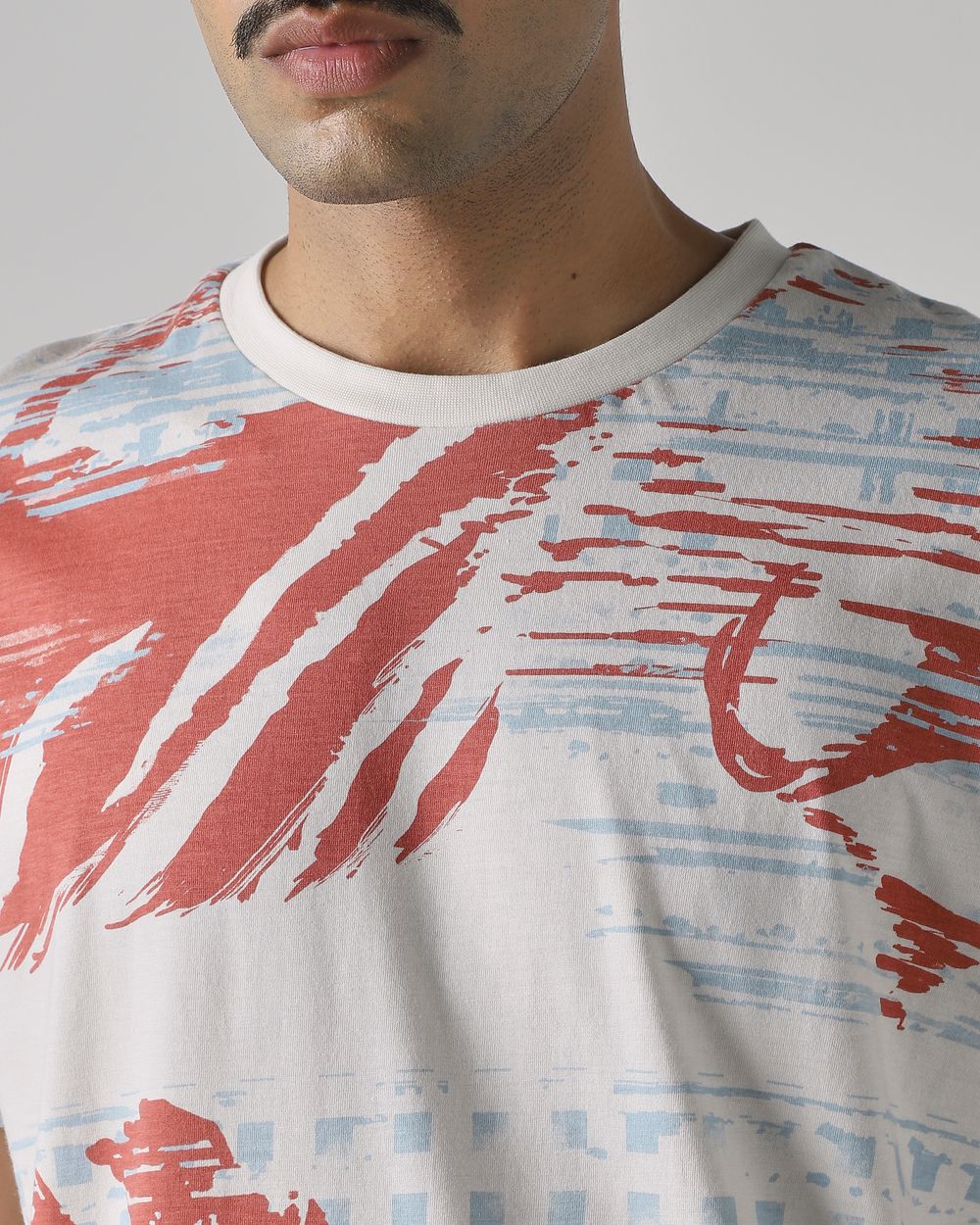 Multi Abstract Print Slim Fit T-Shirt