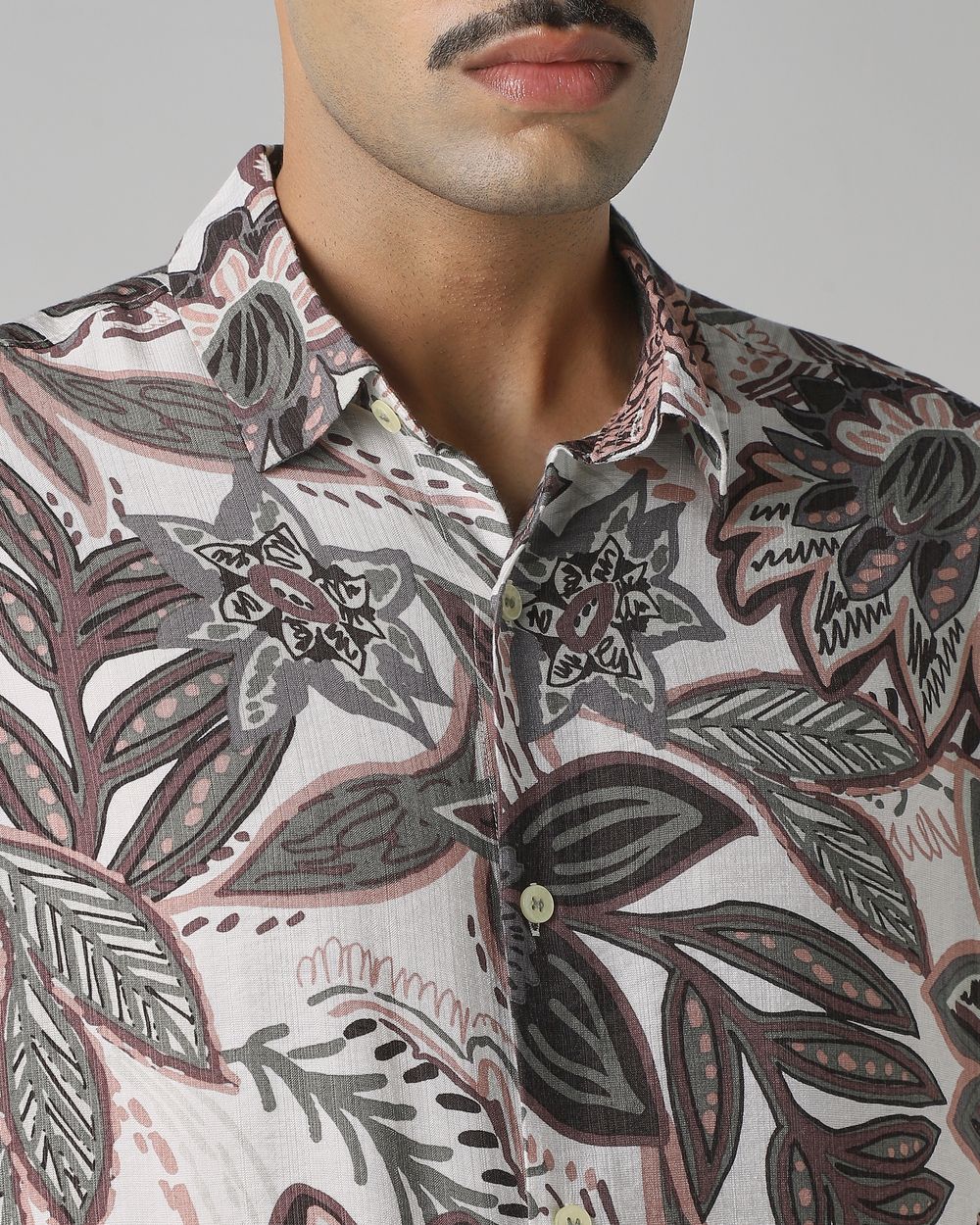 Multicolour Floral Print Slim Fit Casual Shirt