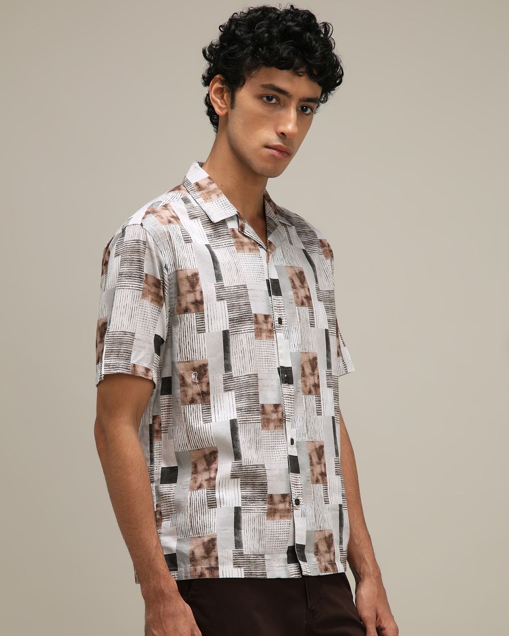 Abstract Print Loose Fit Casual SHIRTS
