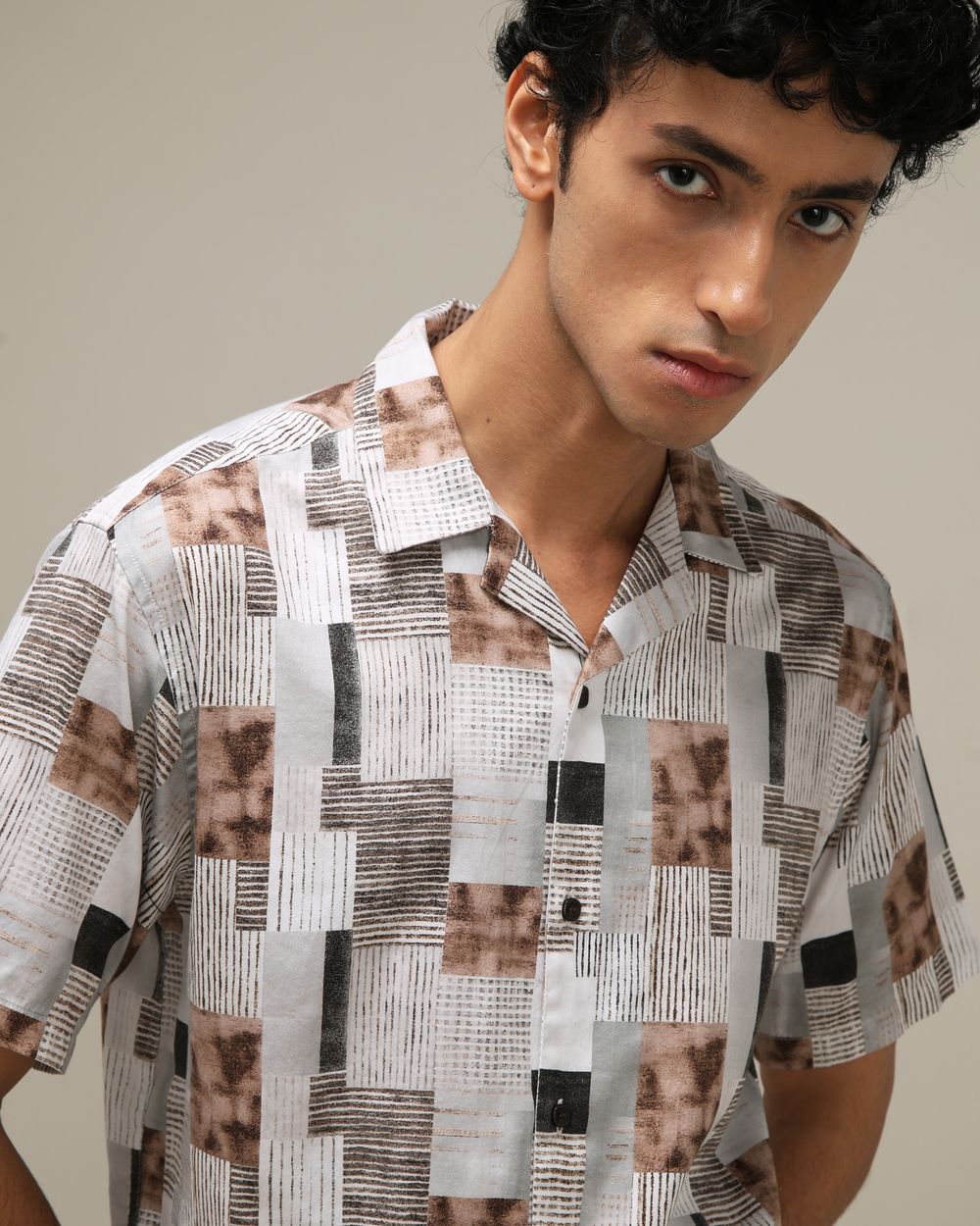 Abstract Print Loose Fit Casual SHIRTS