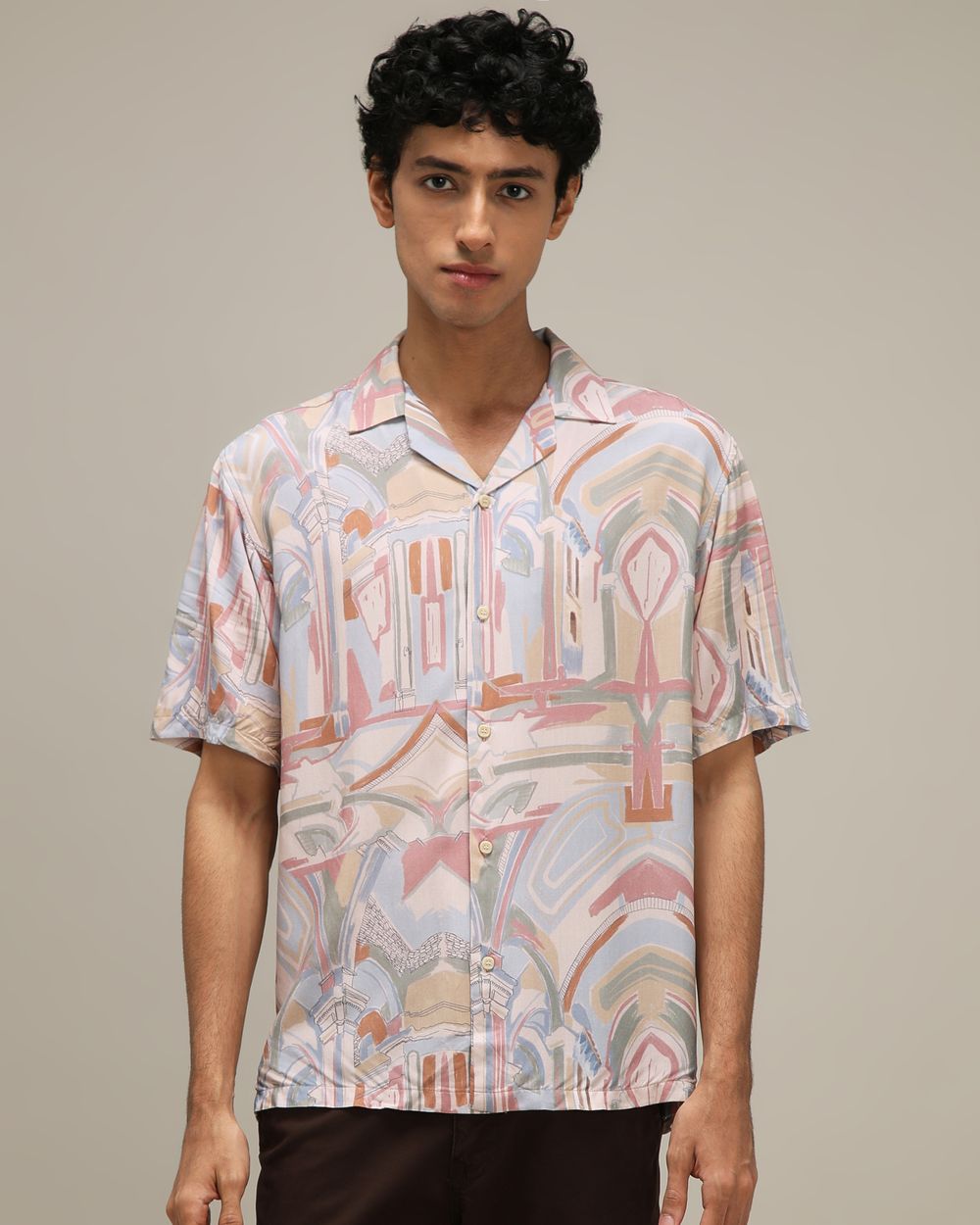 Abstract Print Loose Fit Casual SHIRTS